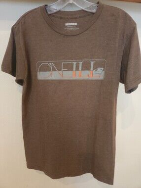 O'Neill Brown Short Sleeve Logo Tee with Orange Accent